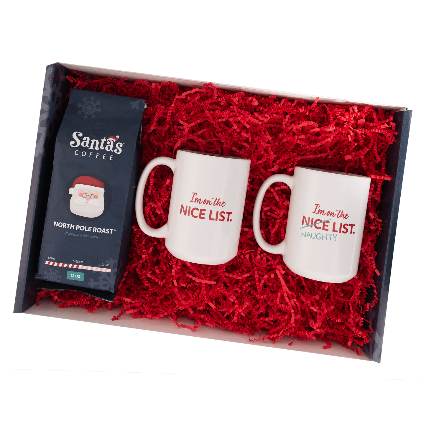 Santa's Coffee Naughty or Nice Coffee Gift Box - 2 Mugs