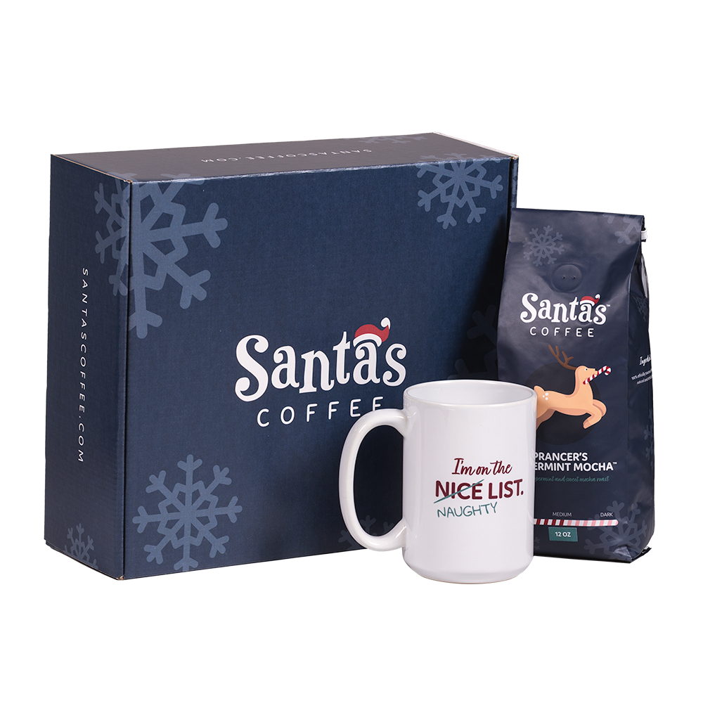 Santa's Coffee Prancer's Peppermint Mocha Gift Box