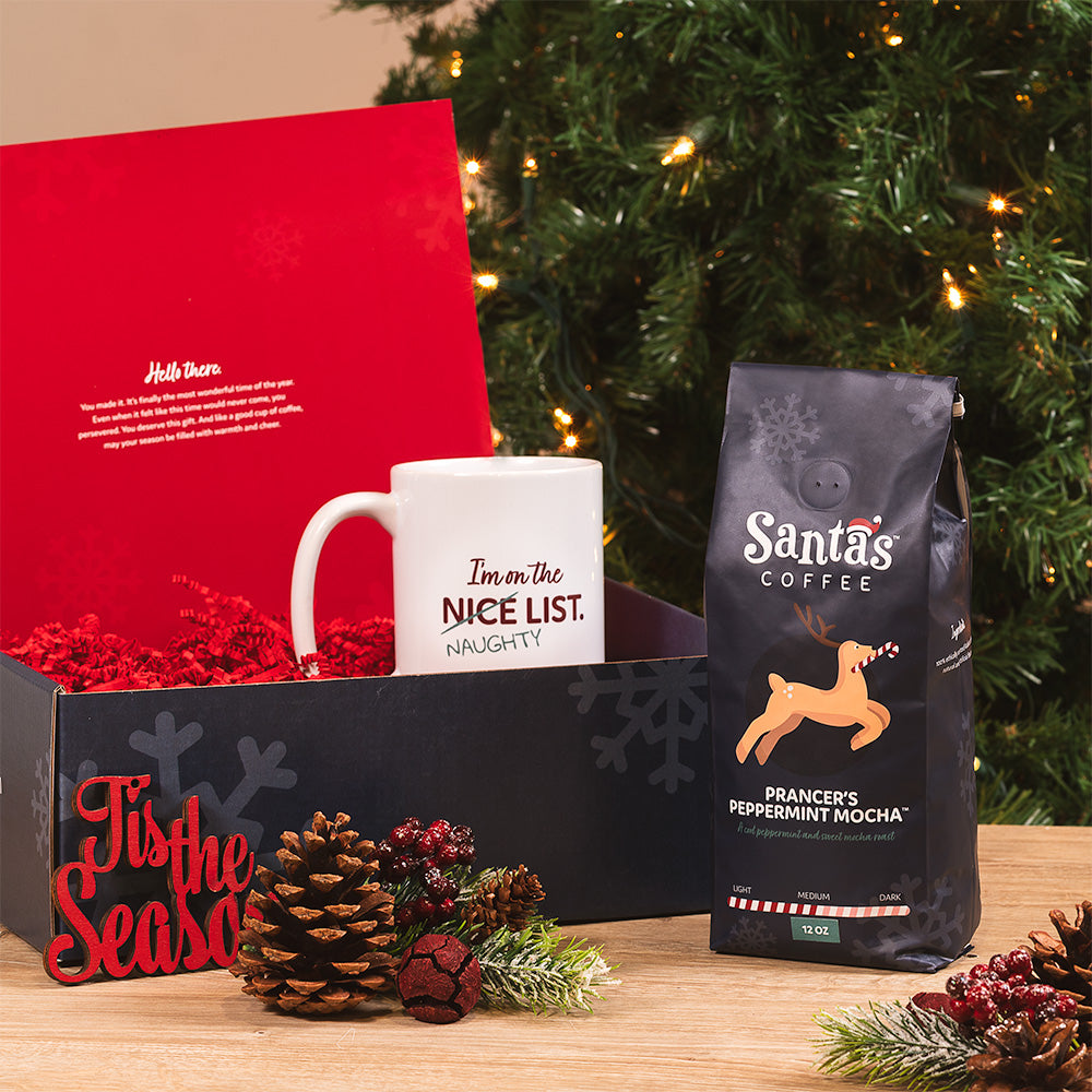 Santa's Coffee Prancer's Peppermint Mocha Gift Box