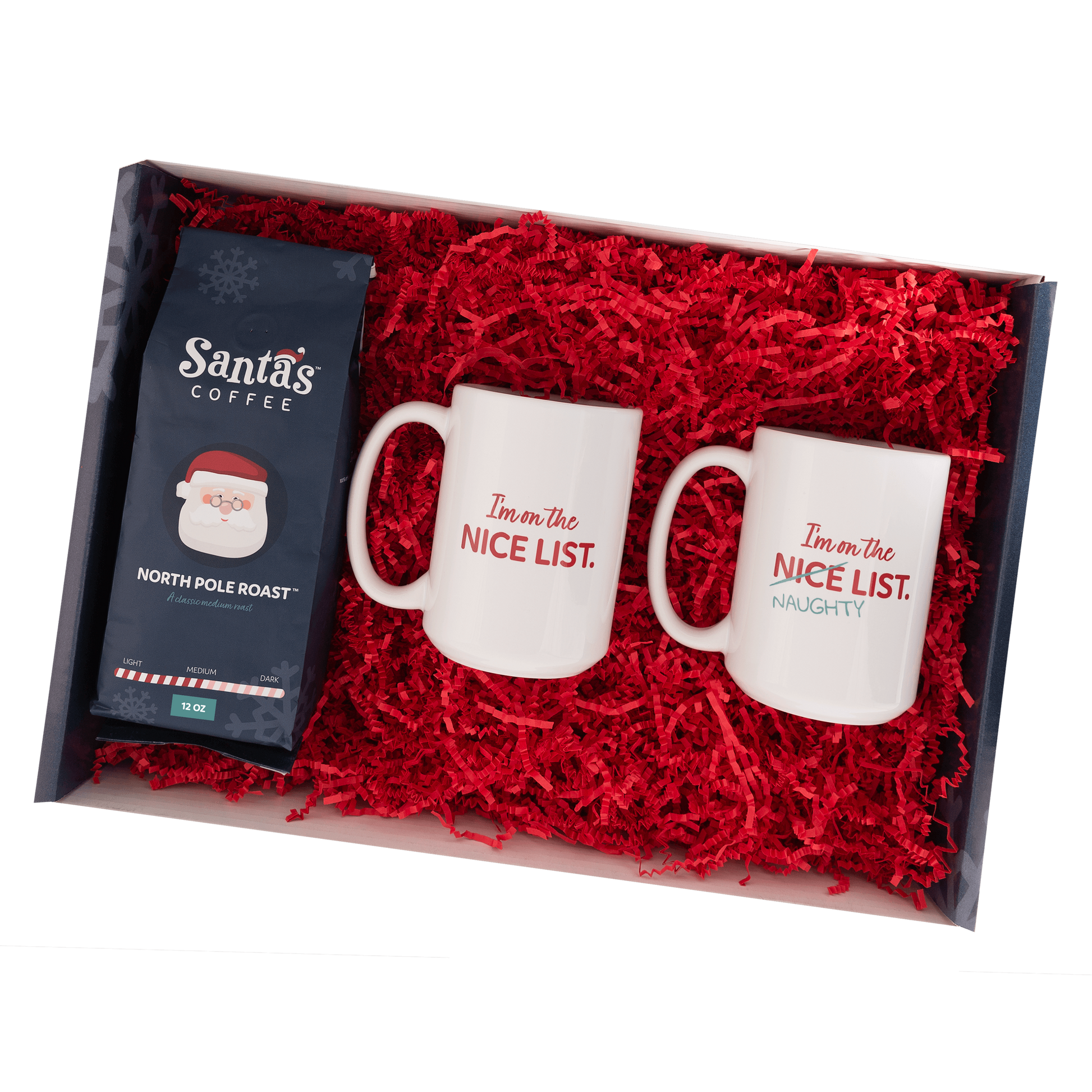Santa's Coffee Naughty or Nice Coffee Gift Box - 2 Mugs