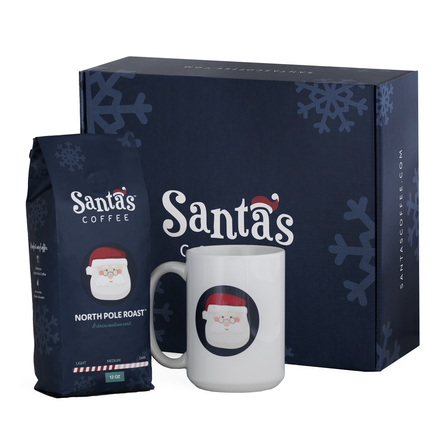Santa's Coffee Logo Mug & North Pole Roast Coffee Gift Box