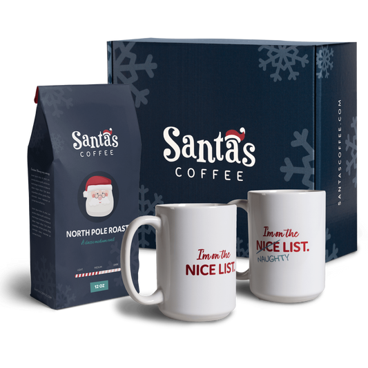 Santa's Coffee Naughty or Nice Coffee Gift Box - 2 Mugs